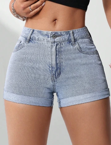 Pantaloni scurti SHEIN, albastru