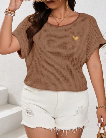 
						Tricou SHEIN CURVE, maro