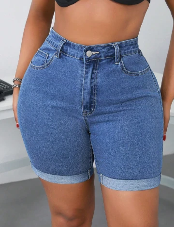 Pantaloni scurti SHEIN CURVE, albastru