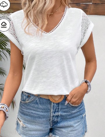 
						Tricou SHEIN CURVE, alb