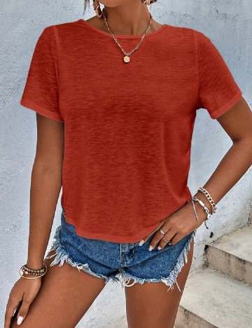 
						Tricou SHEIN, caramiziu