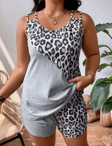 Pijama SHEIN CURVE, gri