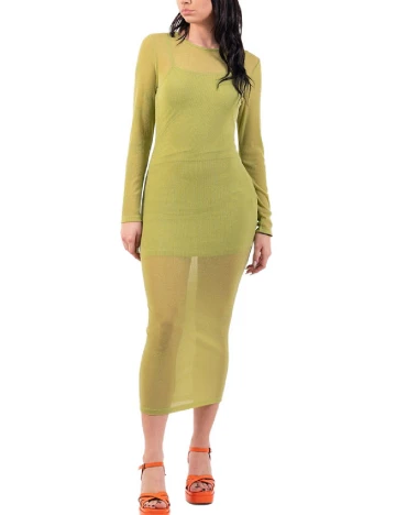 Rochie medie Collective The Label, verde