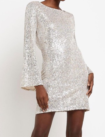 
						Rochie scurta River Island, argintiu