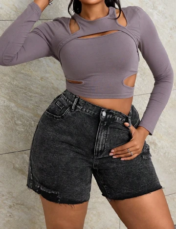 Pantaloni scurti SHEIN CURVE, negru