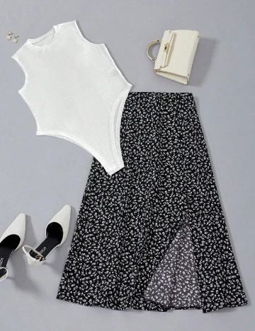 Compleu SHEIN, alb/negru