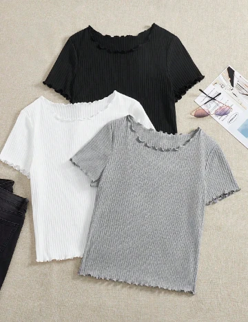 Set Tricouri 3 bucati SHEIN CURVE, mix culori