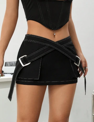 Fusta pantalon SHEIN, negru