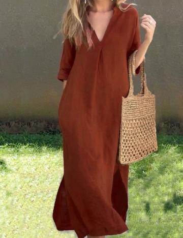 
						Rochie lunga SHEIN, maro