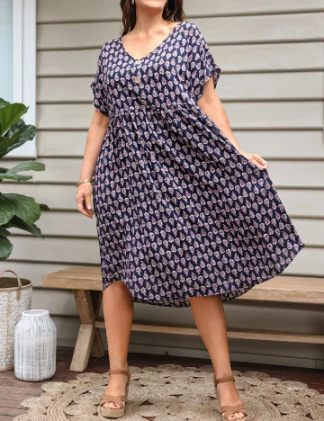 Rochie medie SHEIN CURVE, bleumarin inchis