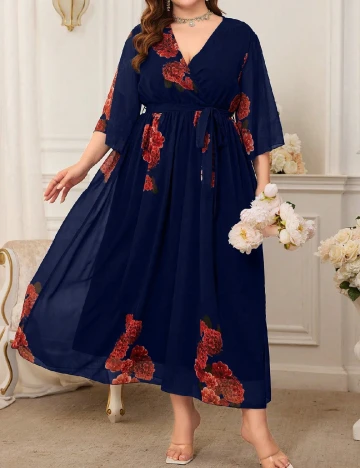 Rochie lunga SHEIN CURVE, bleumarin