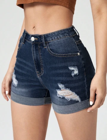 Pantaloni scurti SHEIN, albastru