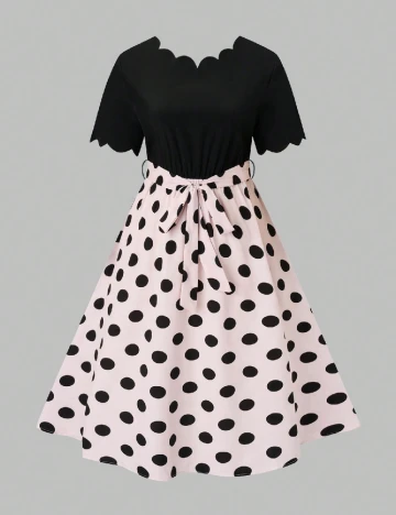 Rochie medie SHEIN CURVE, negru/roz