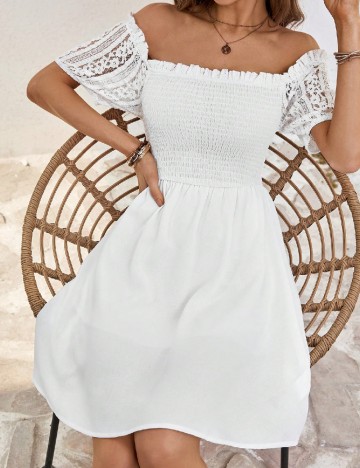 
						Rochie scurta SHEIN, alb