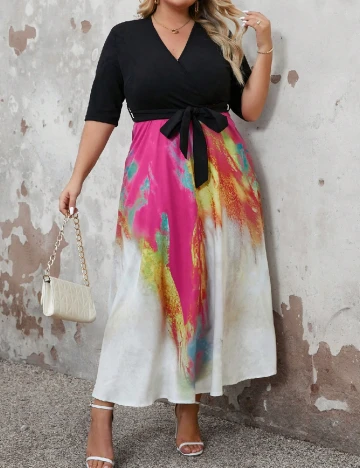 Rochie lunga SHEIN CURVE, mix culori