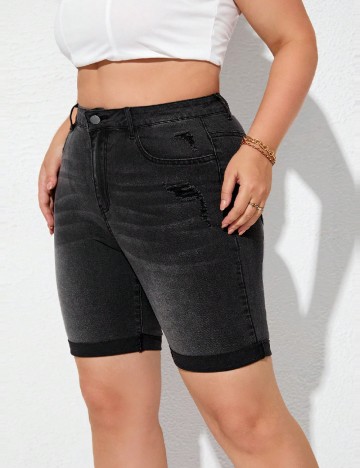 
						Pantaloni scurti SHEIN CURVE, negru