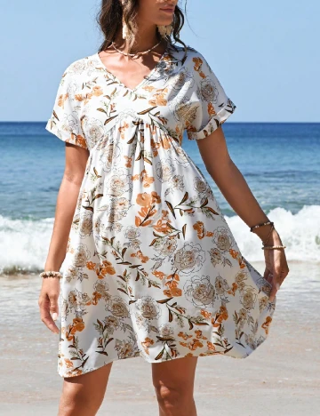 Rochie scurta SHEIN Maternity, alb