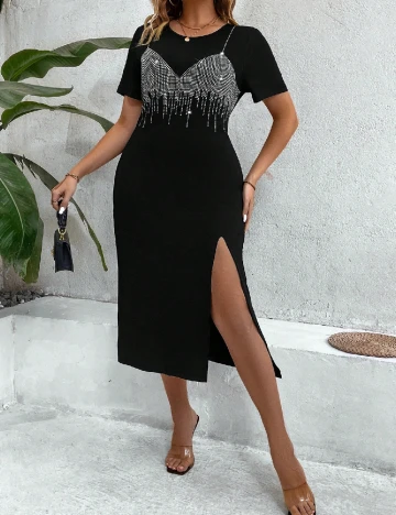 Rochie medie SHEIN CURVE, negru