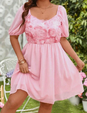 Rochie scurta SHEIN CURVE, roz