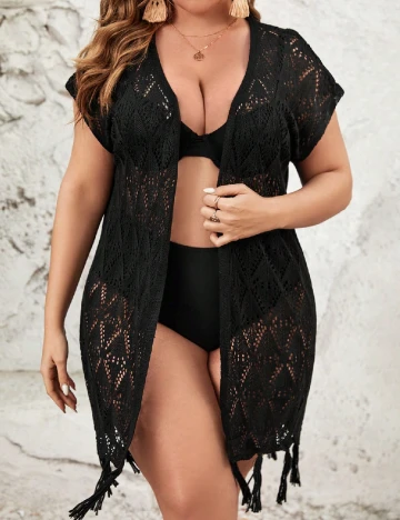 Kimono SHEIN CURVE, negru