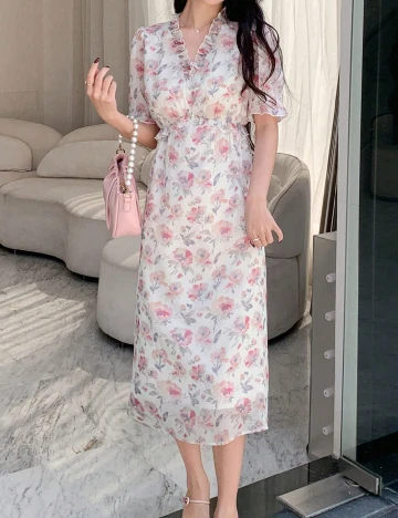 Rochie medie Dazy, floral print