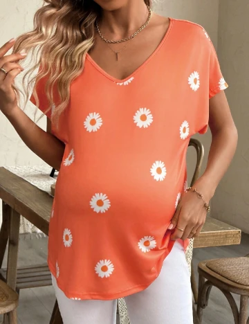 Tricou SHEIN Maternity, portocaliu