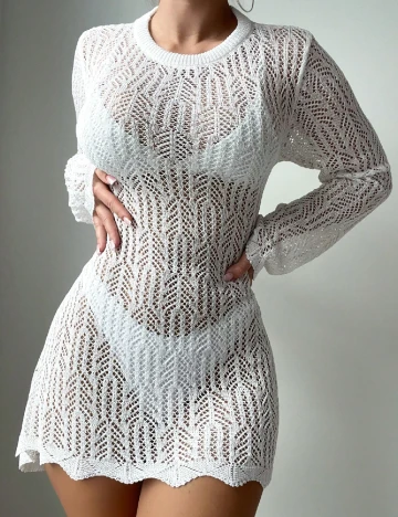 Rochie de plaja SHEIN, alb