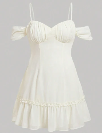 Rochie scurta SHEIN CURVE, ecru