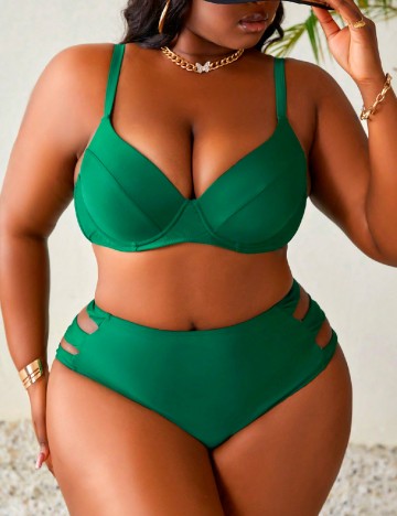 
						Costum de baie SHEIN CURVE, verde
