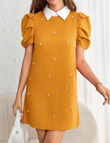 Rochie scurta SHEIN, mustar