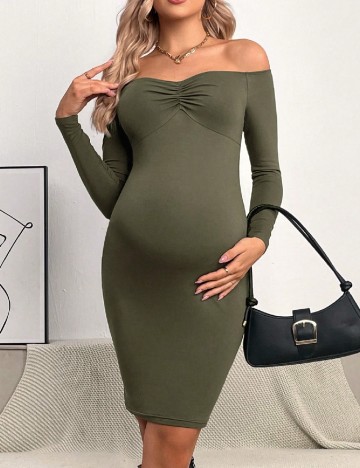 
						Rochie scurta SHEIN Maternity, kaki