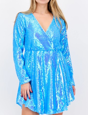 Rochie scurta Collective The Label, albastru