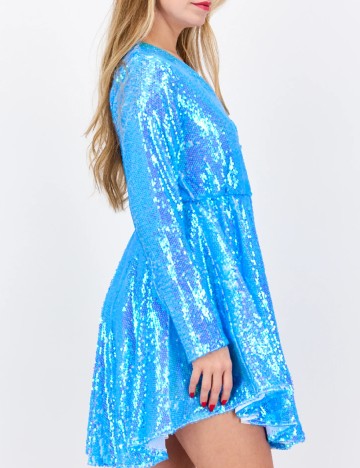 Rochie scurta Collective The Label, albastru