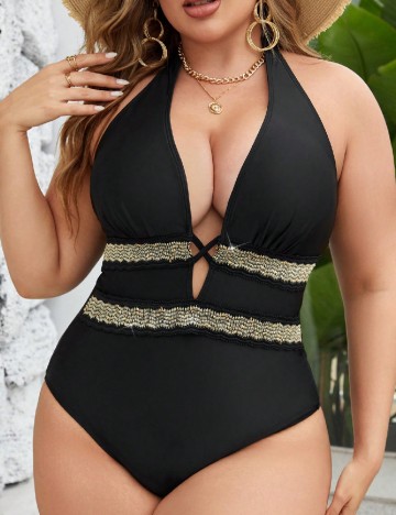 
						Costum de baie SHEIN CURVE, negru