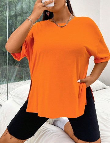 
						Tricou Oversize SHEIN CURVE, portocaliu