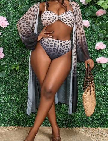 
						Costum de baie SHEIN, animal print