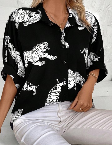 
						Camasa Oversize SHEIN, negru