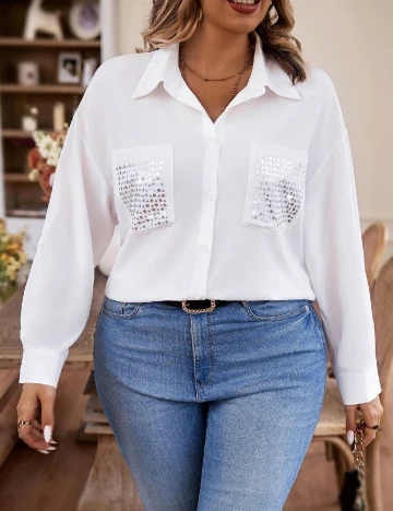 Camasa SHEIN CURVE, alb