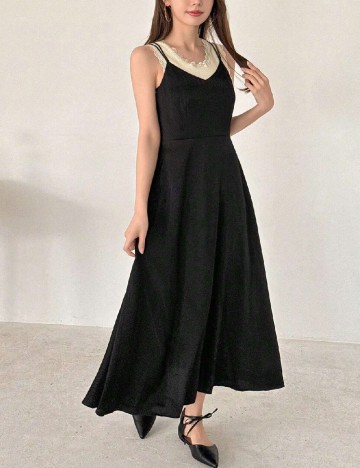 
						Rochie lunga Friful, negru