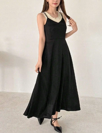 Rochie lunga Friful, negru