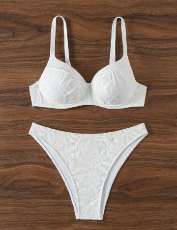 
						Costum de baie SHEIN, alb