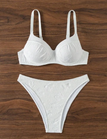 Costum de baie SHEIN, alb