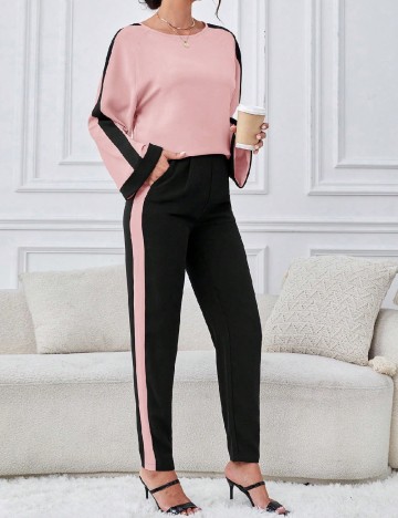 
						Compleu SHEIN, negru/roz