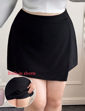 Fusta pantalon SHEIN CURVE, negru