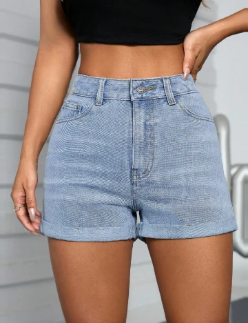 Pantaloni scurti SHEIN, albastru