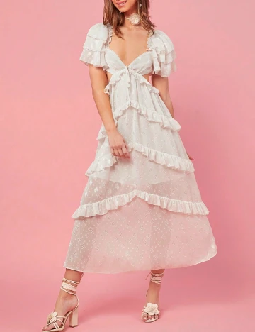 Rochie medie SHEIN, ecru