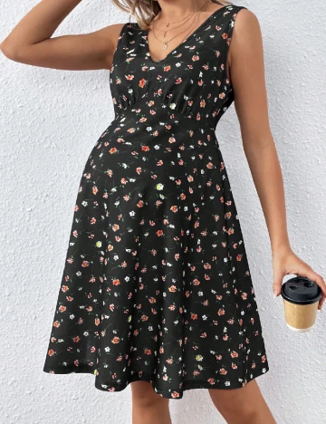 Rochie scurta SHEIN Maternity, floral print