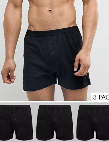 
						Set Boxeri 3 perechi ASOS, negru