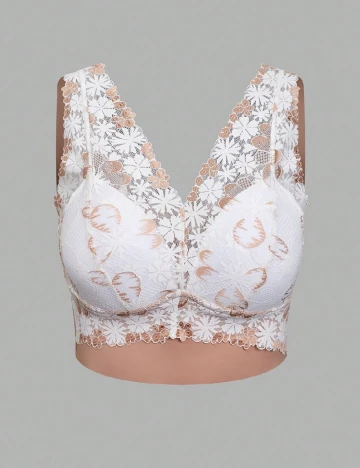 Bustiera SHEIN, alb/maro