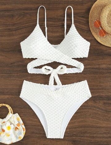 
						Costum de baie SHEIN, alb